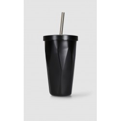 Vaso Con Popote Negro