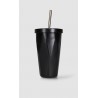 Vaso Con Popote Negro