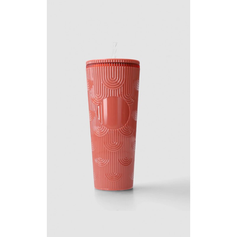 Vaso Con Popote Rosa