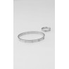Set Pulsera Y Anillo Plateado