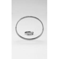 Set Pulsera Y Anillo Plateado