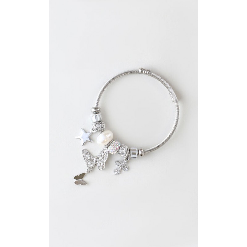 Pulseras Con Charms Plateada