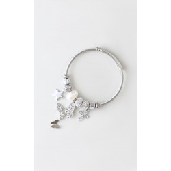 Pulseras Con Charms Plateada