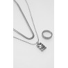 Set Collar Y Anillo Plateado