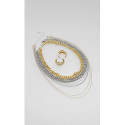 Collar Multicadena Y Aretes