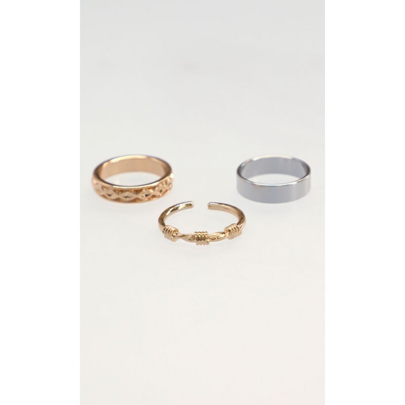Set Anillos Plateado