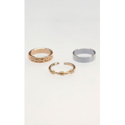 Set Anillos Plateado