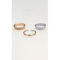 Set Anillos Plateado