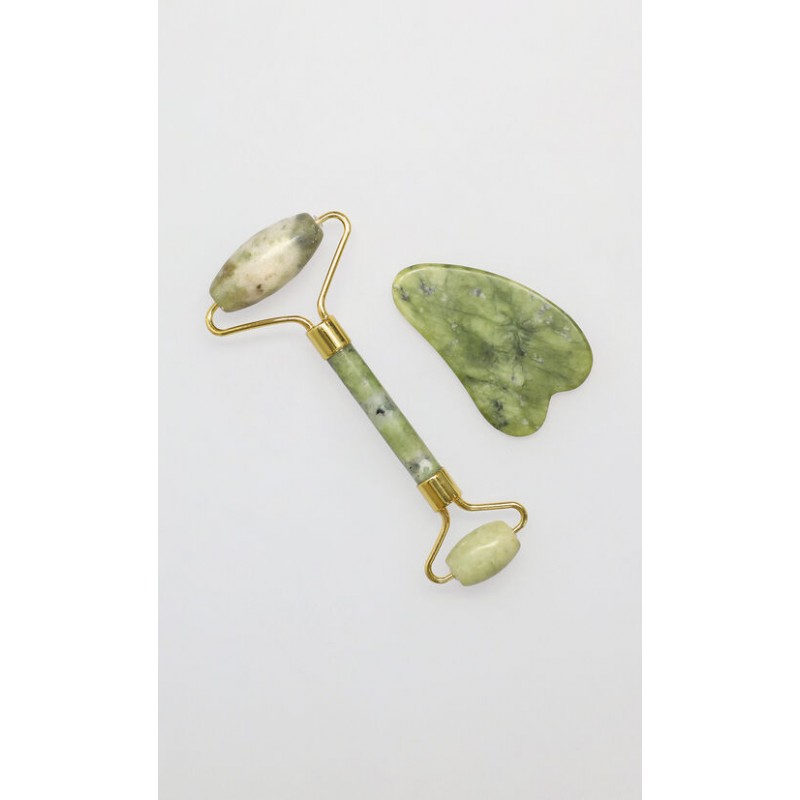 Set De Rodillo Y Gua Sha Blanco