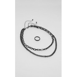 Set Collar Y Anillo Negro