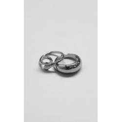 Set Anillos Plateados