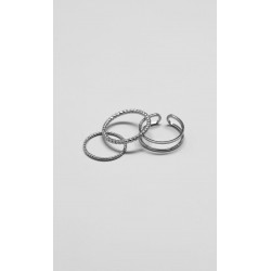 Set Anillos Plateados