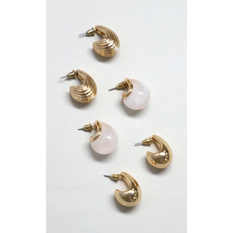 Set Aretes Gota Dorados