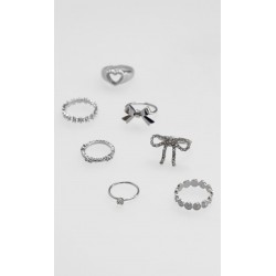 Set Anillos Plateado