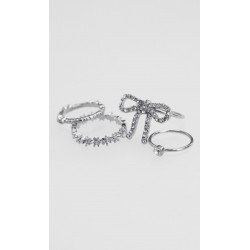 Set Anillos Plateado