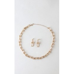 Set Collar Y Aretes Eslabones