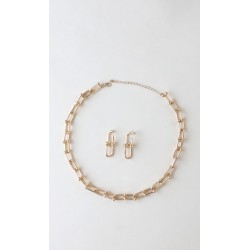 Set Collar Y Aretes Eslabones