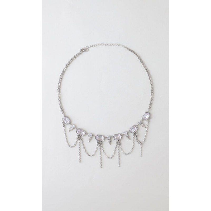 Collar Brillos Plateado