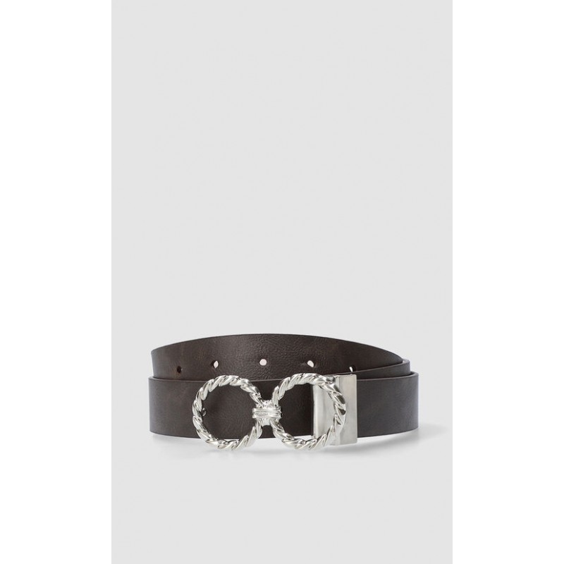 Cinturón Hebilla Reversible Café