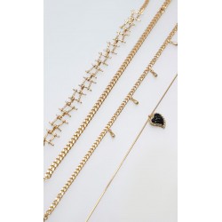 Set Collar y Aretes Corazones