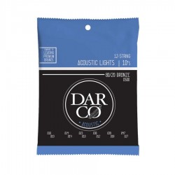 Cuerdas Darco para Guitarra Acústica 12-String Light, 80/20 Bronze