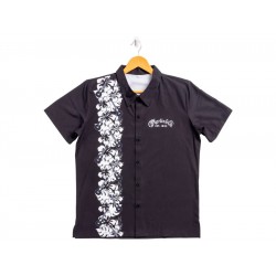 Camisa Martin hawaiana con botones talla “L” – Black