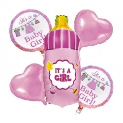 Arreglo bouquet biberón niña