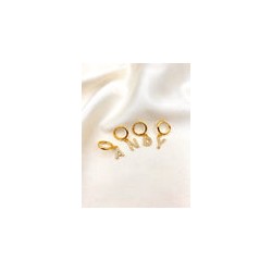 Huggie Inicial Zirconia (una pieza)