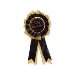 Broche Feliz Cumpleaños Negro