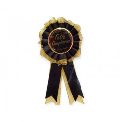 Broche Feliz Cumpleaños Negro