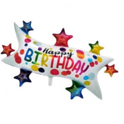 Globo Banderín Happy Birthday