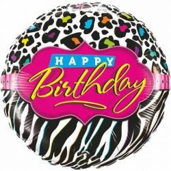 Globo cebra Happy Birthday