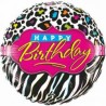 Globo cebra Happy Birthday