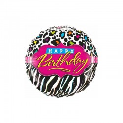 Globo cebra Happy Birthday