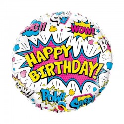 Globo de cumpleaños cómic rosa