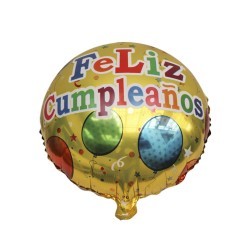 Globo de cumpleaños dorado