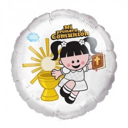 Globo primera comunión niña