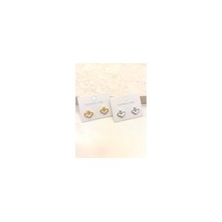 Arete Corazon Mini Perla Acero