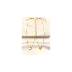 Collar Corazon Boleado Doble Vista Acero