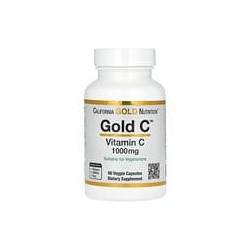 California Gold Nutrition, GoldC, VitaminaC verificada por la Farmacopea de EE.UU. (USP), 1000mg, 60cápsulas vegetales