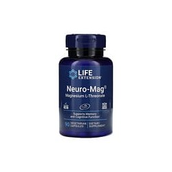 Life Extension, Neuro-Mag, L-treonato de magnesio, 144 mg, 90 cápsulas vegetales (48 mg por cápsula)