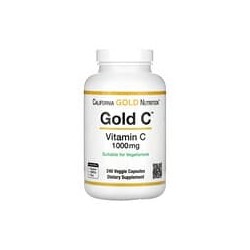 California Gold Nutrition, GoldC, VitaminaC verificada por la Farmacopea de EE.UU. (USP), 1000mg, 240cápsulas vegetales