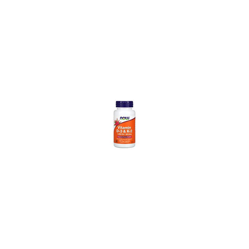 NOW Foods, VitaminaD3 y vitaminaK2, 120cápsulas vegetales