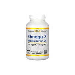 California Gold Nutrition, Omega-3, Aceite de pescado prémium, 240cápsulas blandas de gelatina de pescado