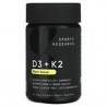 Sports Research, VitaminasD3 y K2, Suplemento de origen vegetal, 125mcg/100mcg, 60cápsulas blandas vegetales