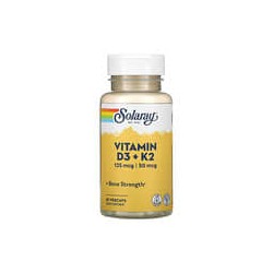 Solaray, VitaminasD3 yK2, Sin soya, 60cápsulas vegetales