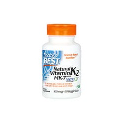 Doctor's Best, VitaminaK2 natural en forma de MK-7 con MenaQ7, 100mcg, 60cápsulas vegetales