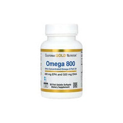 California Gold Nutrition, Omega800, Aceite de pescado con omega-3 ultraconcentrado, En forma de triglicéridos KD-Pür, 1000mg, 3