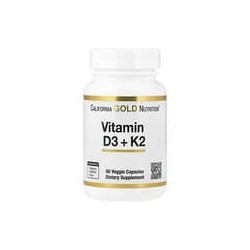 California Gold Nutrition, VitaminasD3yK2, 60cápsulas vegetales
