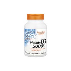 Doctor's Best, VitaminaD3, 125mcg (5000UI), 360cápsulas blandas